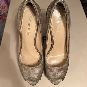 Enzo Angiolini sparkly platform peep toe shoes